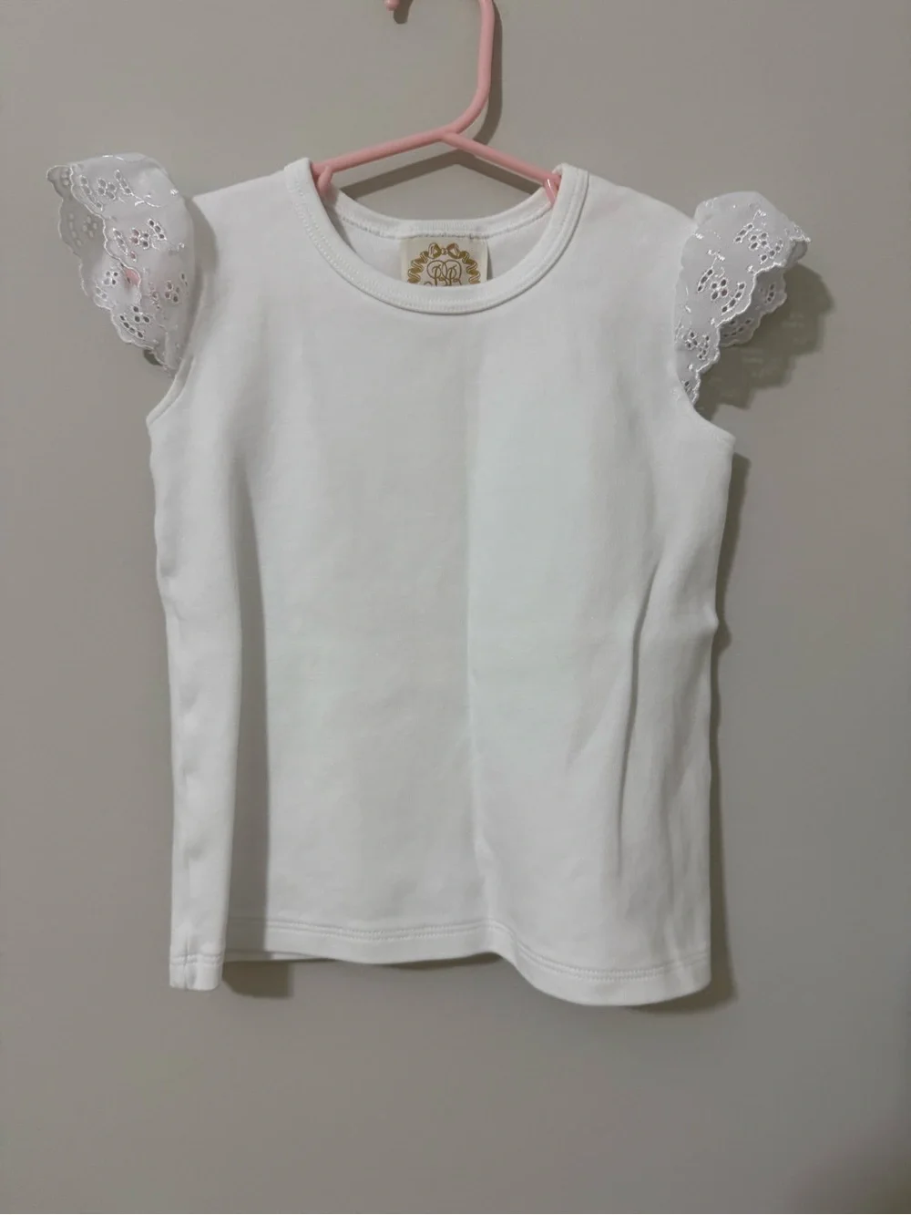 The Beaufort Bonnet Company White Eyelet Flutter Sleeve Tank